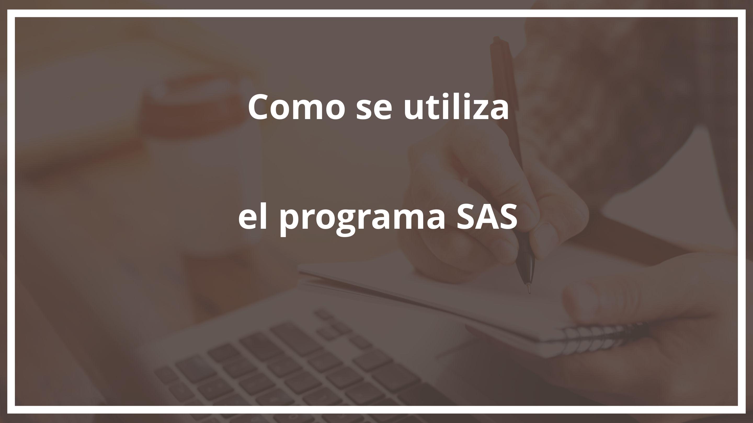 ¿Como se utiliza el programa SAS?