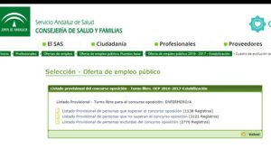 SAS publica listados definitivos para concurso-oposición en Andalucía